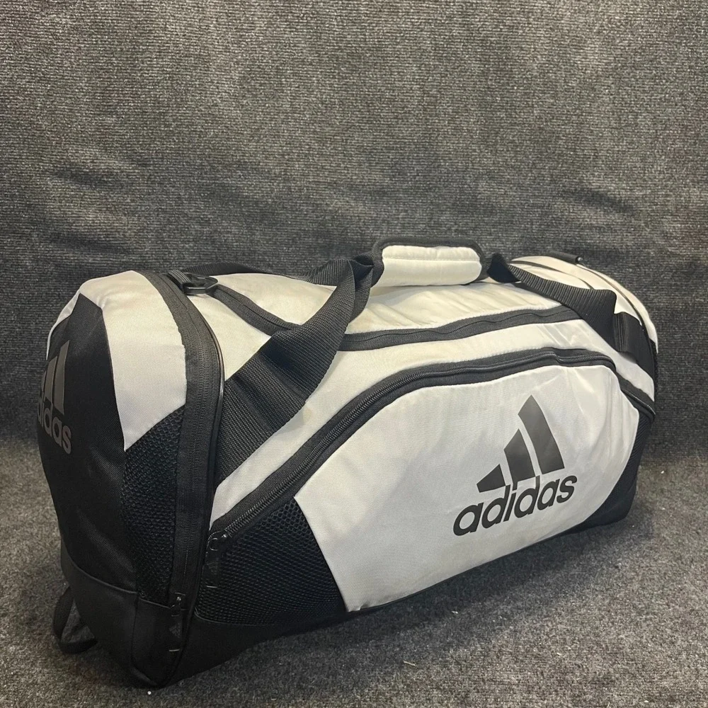 Adidas 977405-F White/Black Sport Gym Travel Carryall Team Issue II Duffel Bag